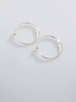 Moon Hoop Earrings - Large
