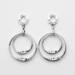 Moon Hoop Earrings --Double Hoop, Medium Dangle